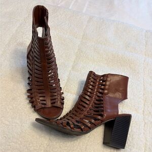 Forever 21 Brown gladiator cutout Ankle Booties